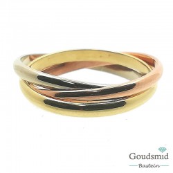 Gouden ring 14karaat tricolor 3211