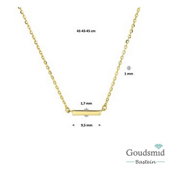 Geelgouden collier 14karaat balkje 40.17938