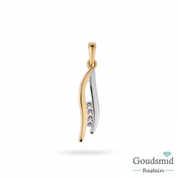 Gouden hanger 14 karaat geelgoud zirkonia PMDA01-0356