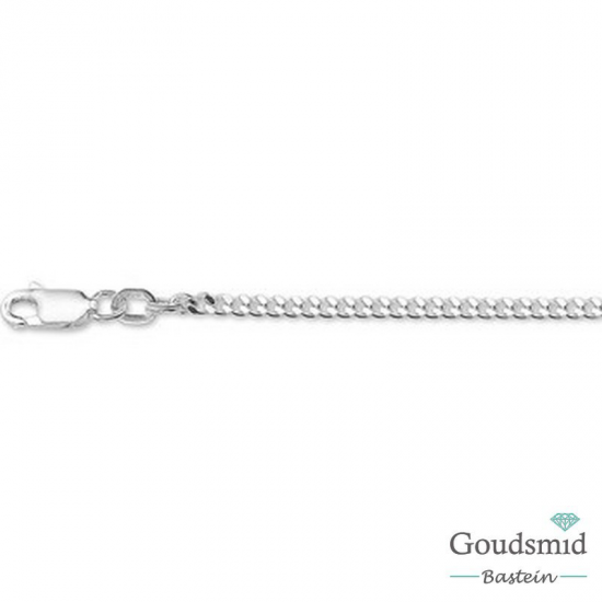 Zilveren collier gourmette 2,4mm 45cm