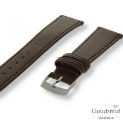 Morellato horlogeband leer glad gestikt donker bruin, 12mm