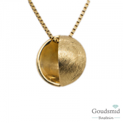 SCRATCHED GOLD hanger 12mm half ijsmat/poli