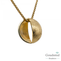 SCRATCHED GOLD hanger 12mm half ijsmat/poli