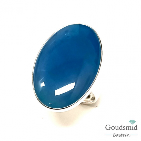 Blauw agaat ring 20x30mm