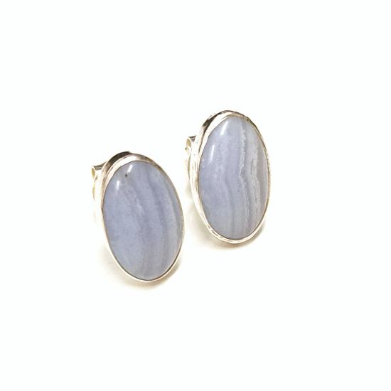 Chalcedoon oorknoppen 8x14mm