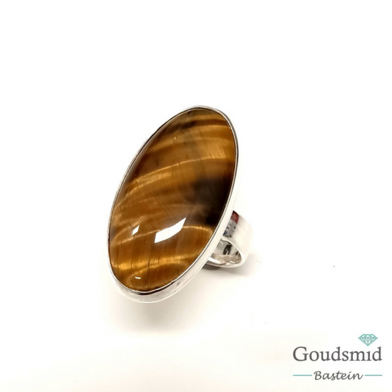 Tijgeroog ring 16x30mm