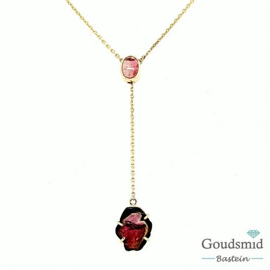 SCRATCHED GOLD collier toermalijn