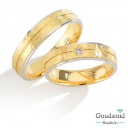 Bluerings trouwringen set PA028 14kt goud zirkonia