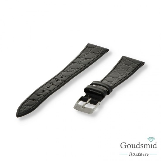 Morellato horlogeband Birmingham alligator zwart, 20mm