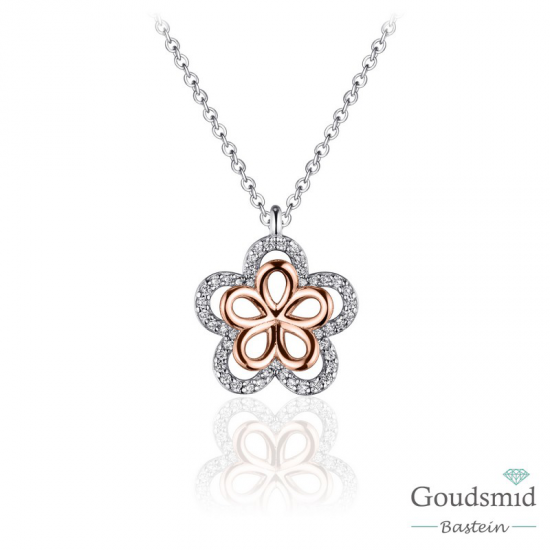 Infinitois zilveren collier verguld