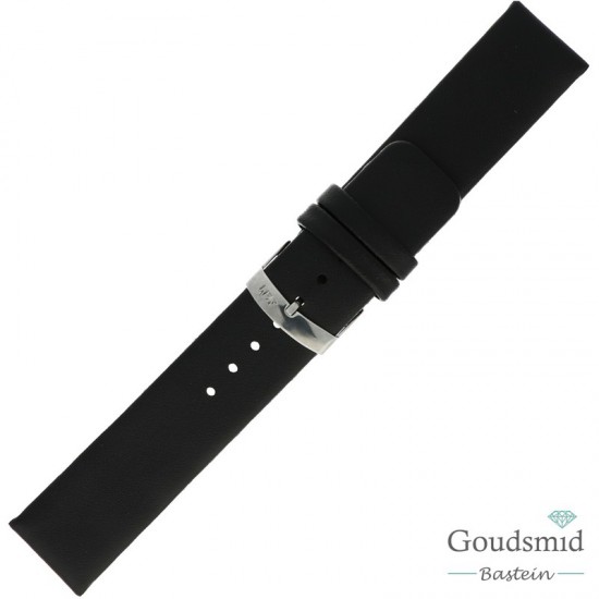 Morellato horlogeband leer glad zwart, 20mm