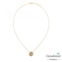 Gouden collier + hanger 14karaat zirkonia