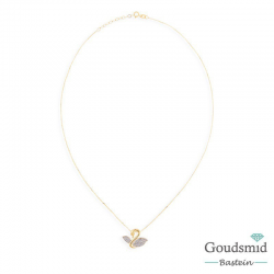 Gouden collier + hanger 14karaat zirkonia