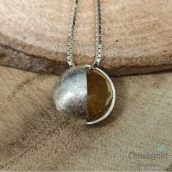 SCRATCHED hanger 20mm half ijsmat/poli geelgoud verguld