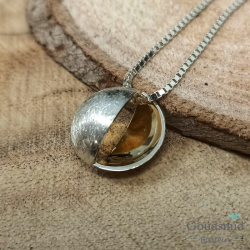 SCRATCHED hanger 20mm half ijsmat/poli geelgoud verguld