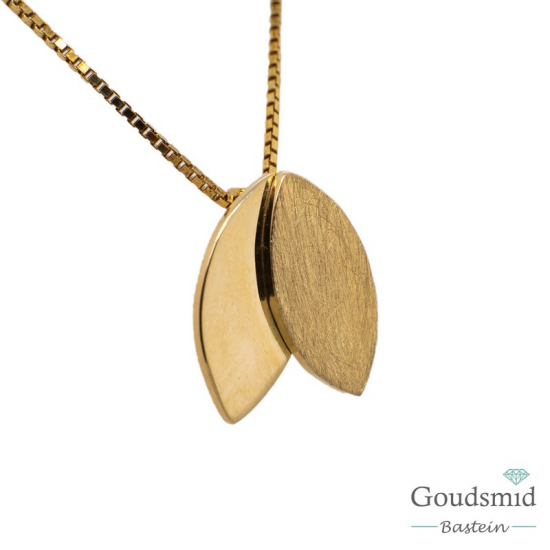 SCRATCHED GOLD hanger 16mm half ijsmat/poli