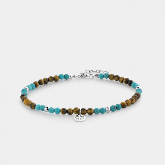 Rebel&Rose Anklet Mix Tiger Turquoise RR-AK004-S-S