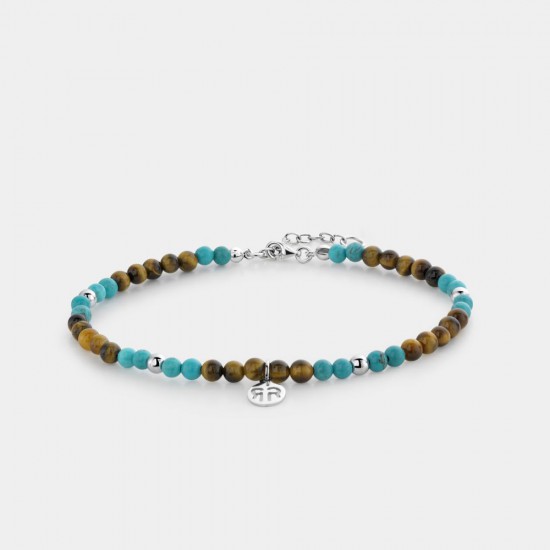 Rebel&Rose Anklet Mix Tiger Turquoise RR-AK004-S-XS