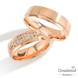 Bluerings trouwringen set PA010 14kt goud zirkonia