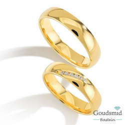 Bluerings trouwringen set PA006 14kt goud zirkonia