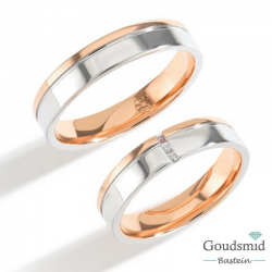 Bluerings trouwringen set PA009 14kt goud zirkonia