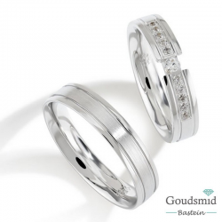 Bluerings trouwringen set PA025 14kt goud zirkonia