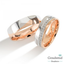 Bluerings trouwringen set PA004 14kt goud zirkonia