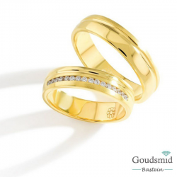 Bluerings trouwringen set PA021 14kt goud zirkonia