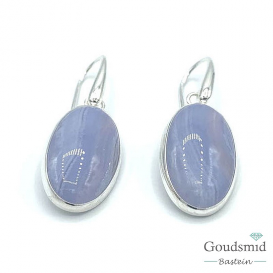 Chalcedoon oorhangers 15x25mm