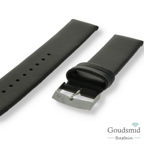 Morellato horlogeband leer glad zwart 24mm