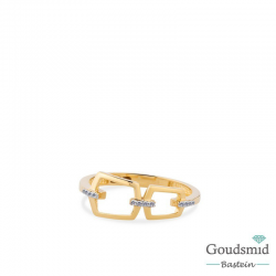 Gouden ring 14 karaat zirkonia