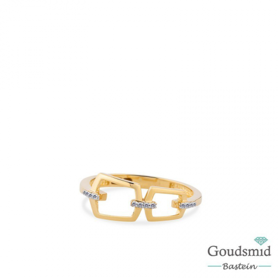 Gouden ring 14 karaat zirkonia