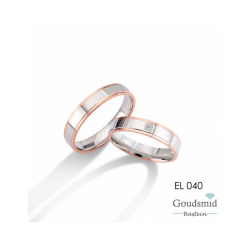 Bluerings trouwringen set EL040 14kt goud zirkonia