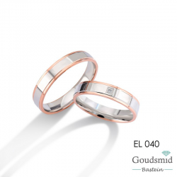 Bluerings trouwringen set EL040 14kt goud zirkonia