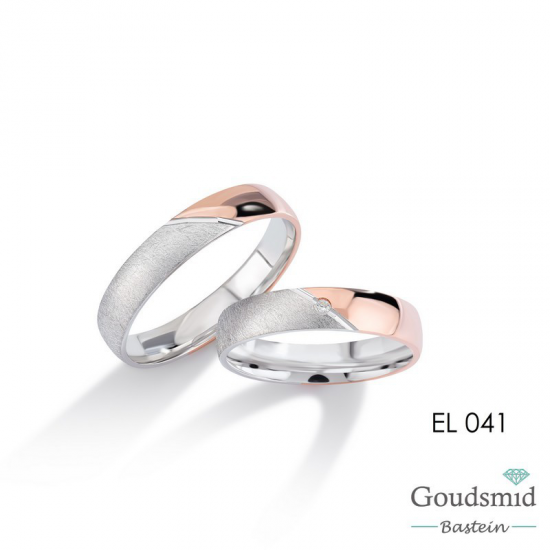 Bluerings trouwringen set EL041 14kt goud zirkonia