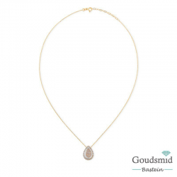 Gouden collier + hanger 14 karaat zirkonia