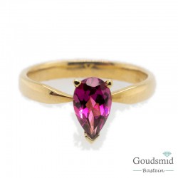 SCRATCHED GOLD ring rhodoliet