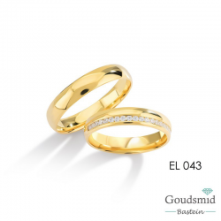 Bluerings trouwringen set EL043 14kt goud zirkonia