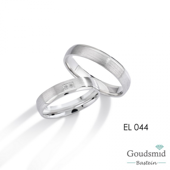 Bluerings trouwringen set EL044 14kt goud zirkonia