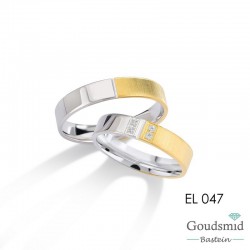 Bluerings trouwringen set EL047 14kt goud Diamant