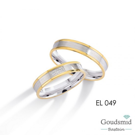 Bluerings trouwringen set EL049 14kt goud Diamant