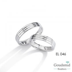 Bluerings trouwringen set EL046 14kt goud zirkonia