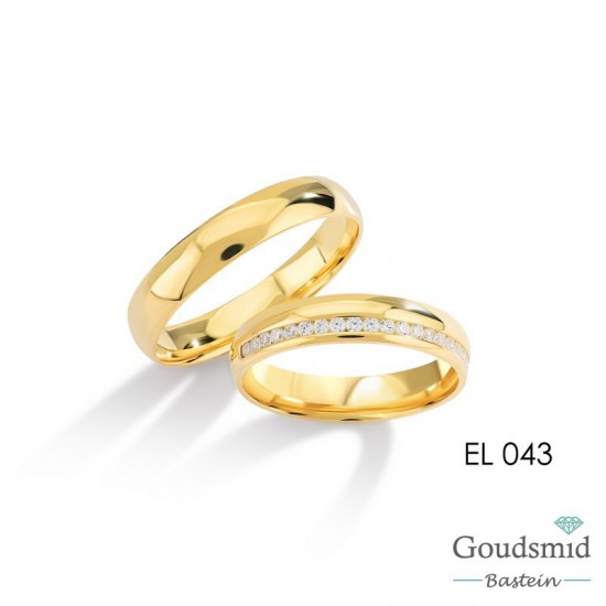 Bluerings trouwringen set EL043 14kt goud Diamant