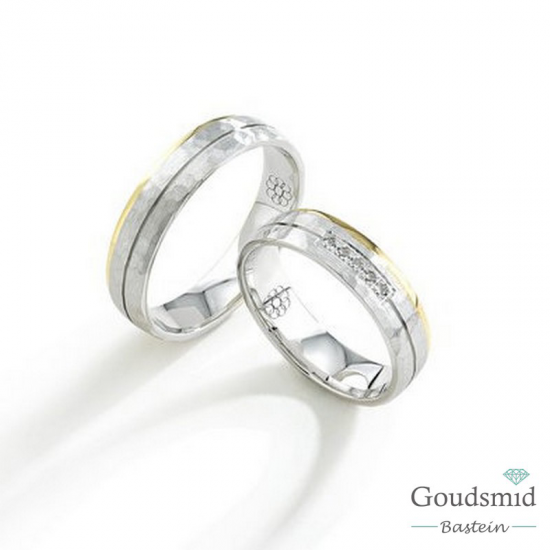 Bluerings trouwringen set TN02 14kt goud zirkonia