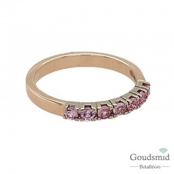 SCRATCHED GOLD ring roze saffier