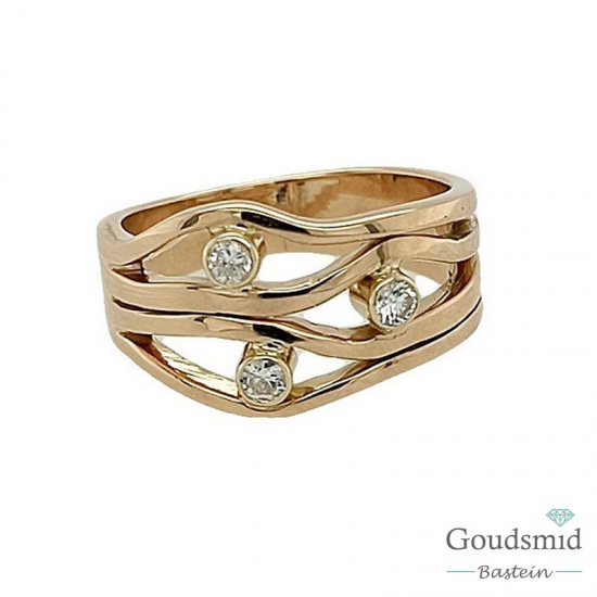 SCRATCHED GOLD ring briljant