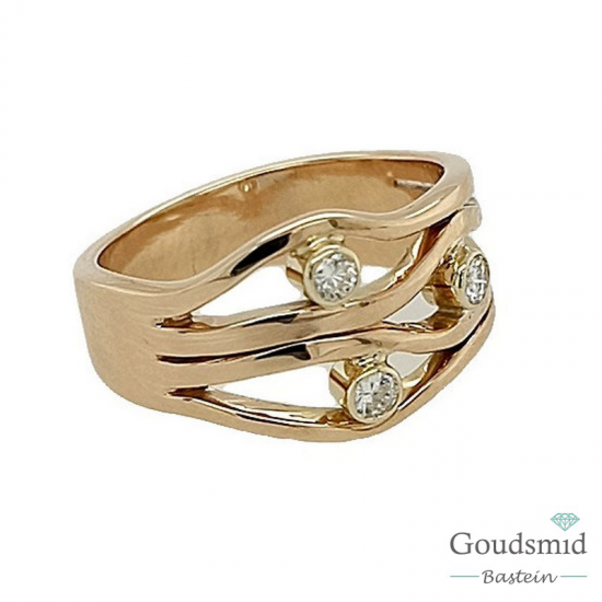 SCRATCHED GOLD ring briljant