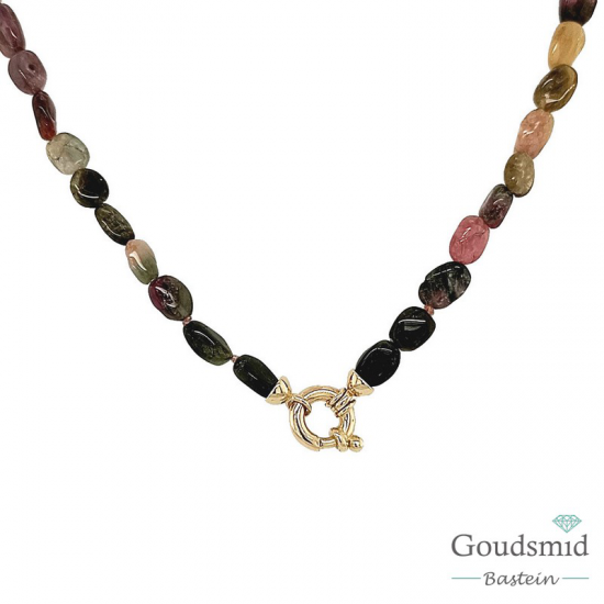 SCRATCHED GOLD collier toermalijn
