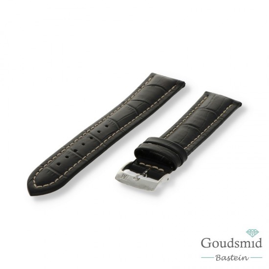 Morellato horlogeband Plus Alligator print Zwart, 20mm