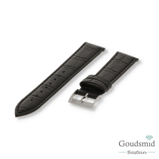 Morellato horlogeband Bolle Kroko pr. gestikt Zwart, 18mm